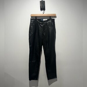 Old Navy Black Faux Leather OG Straight High Rise Pant 0P